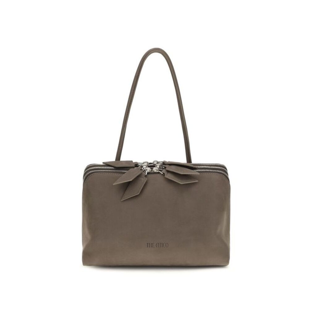 The Attico Gray Calf Leather Bos Taurus Shoulder Women's Bag